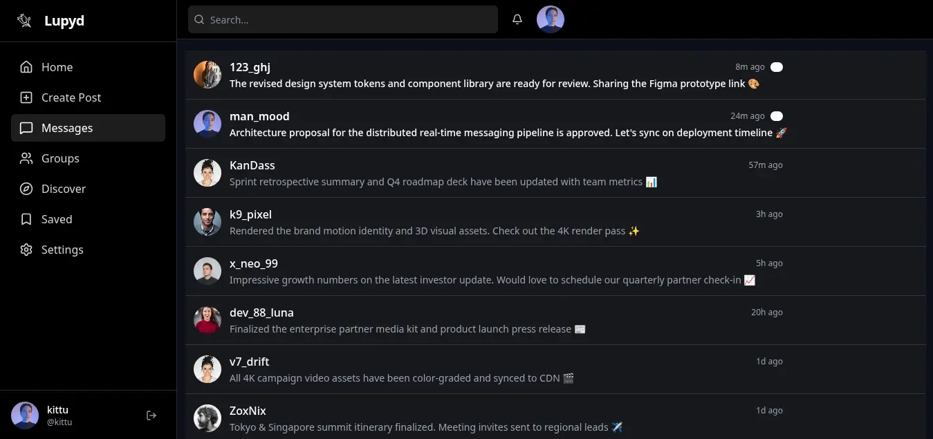 Lupyd Creator Dashboard