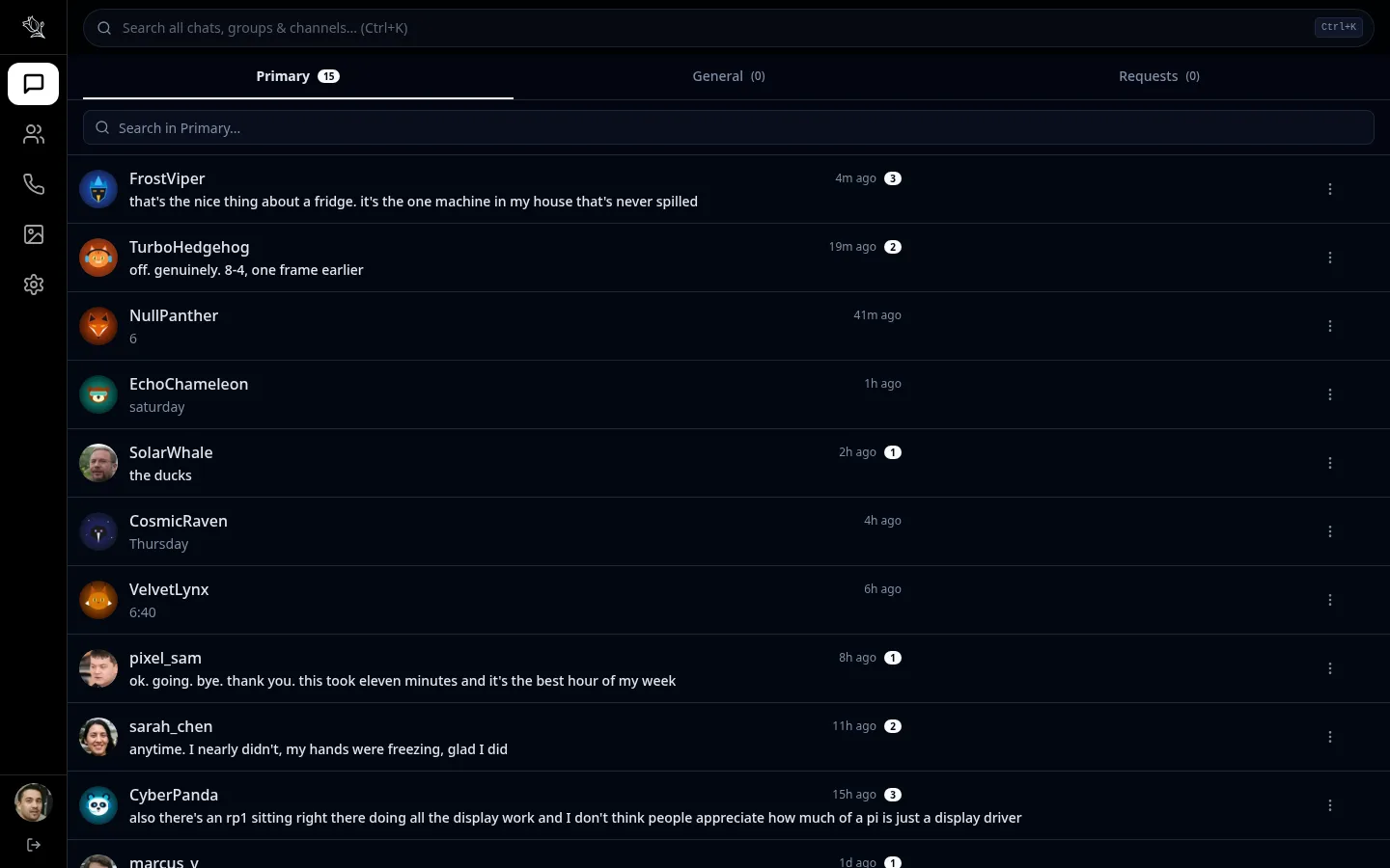 Lupyd Search and Messaging Interface