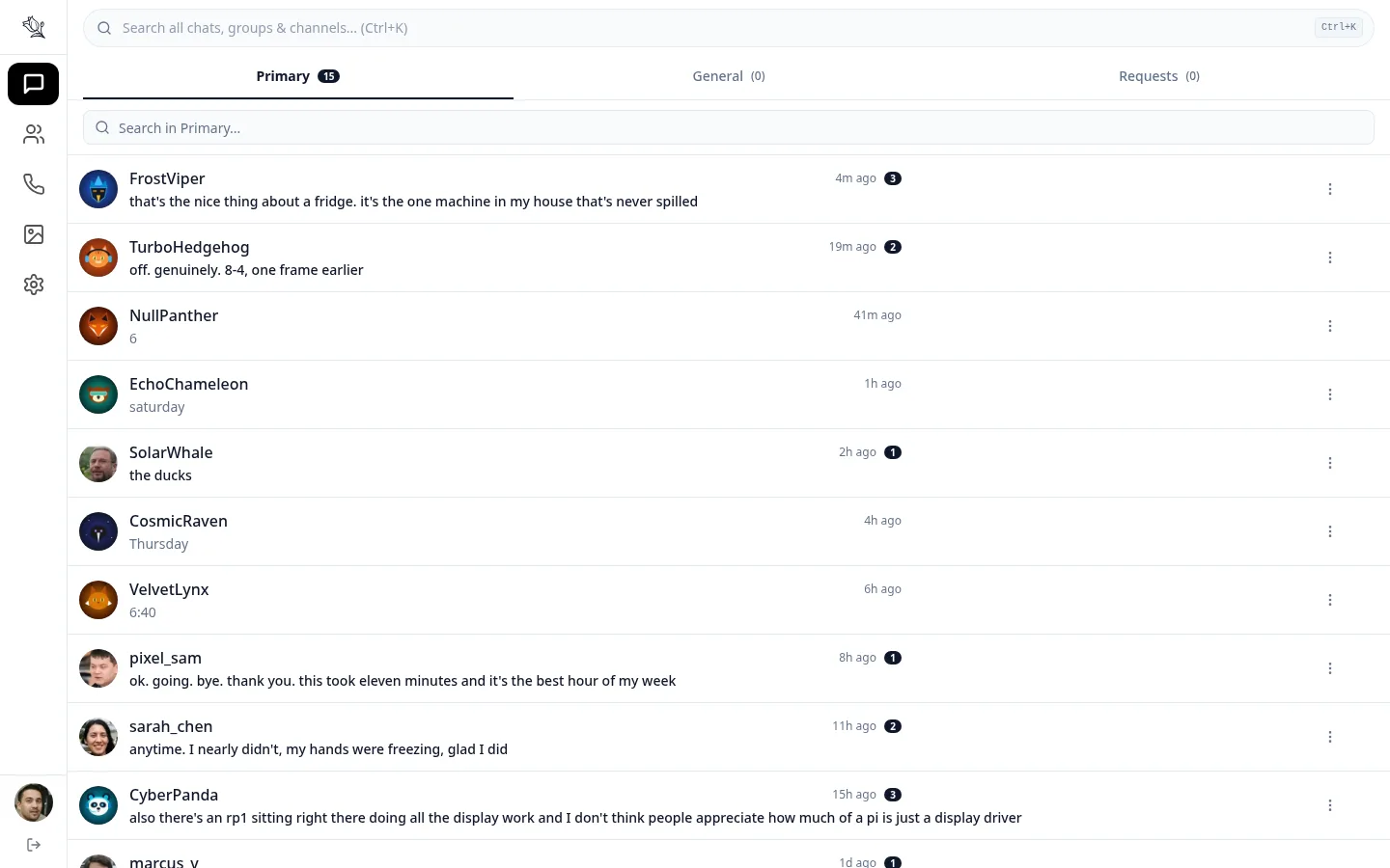 Lupyd Search and Messaging Interface