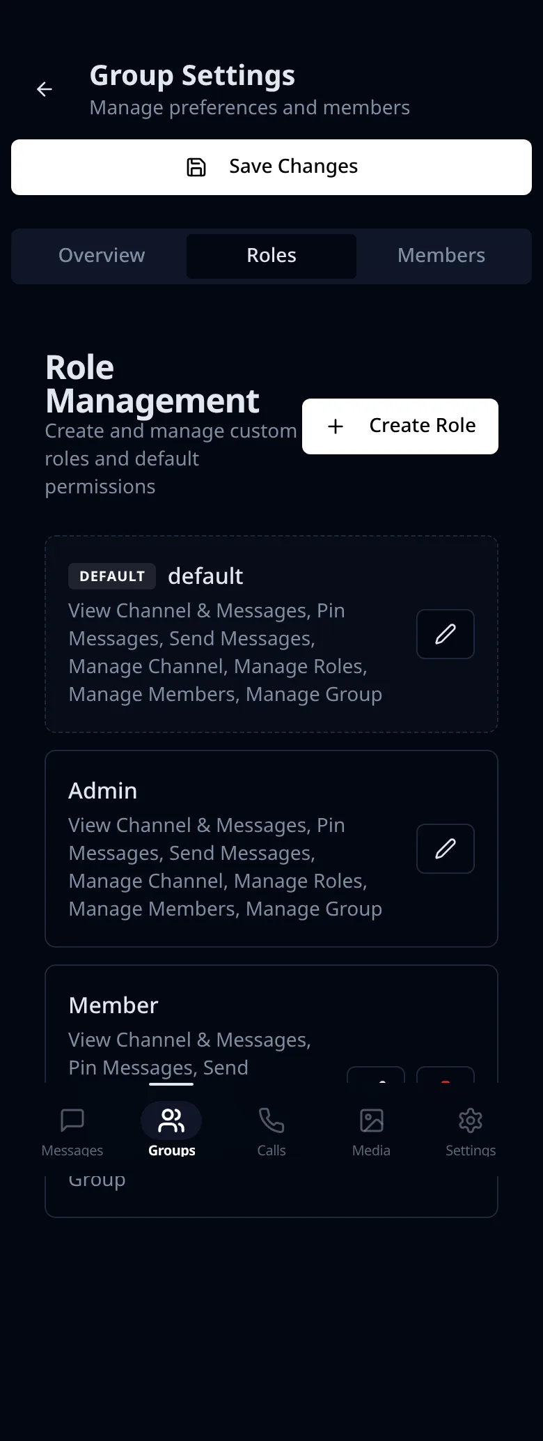 Lupyd Roles Mobile Interface