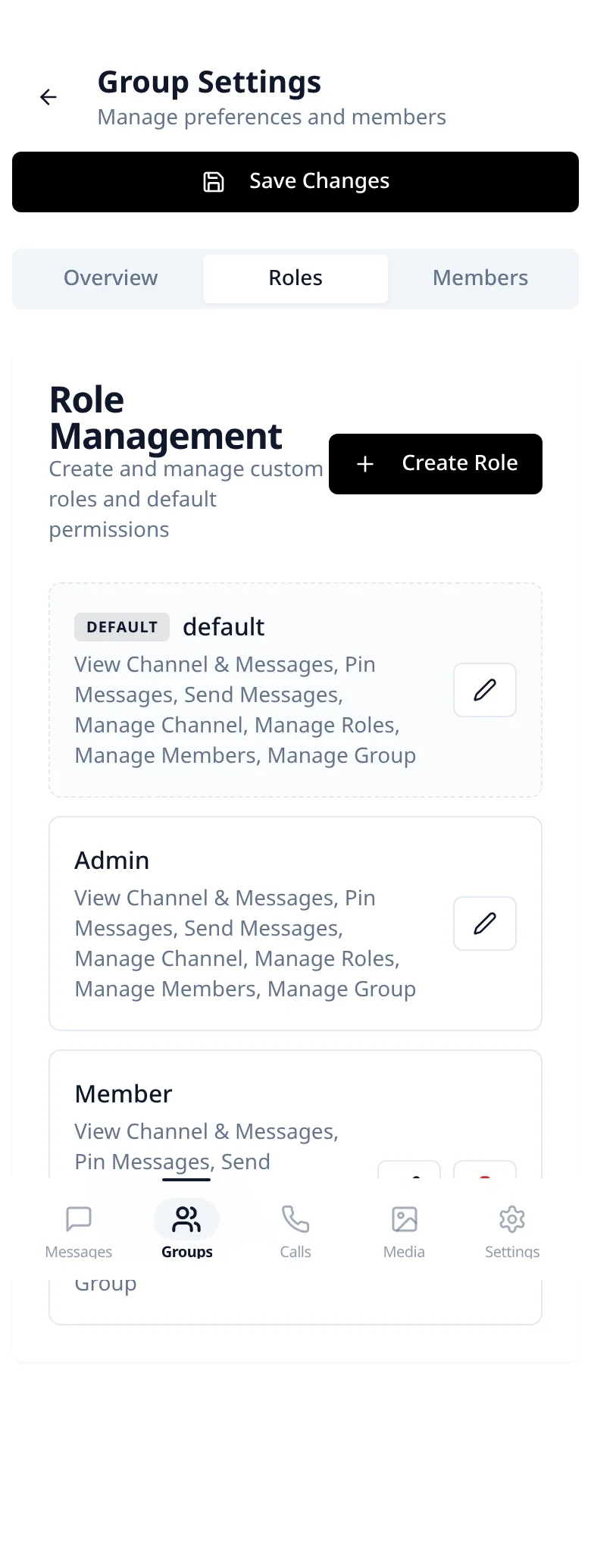Lupyd Roles Mobile Interface