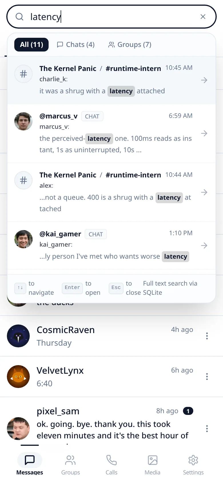 Lupyd Full-Text Search Mobile Interface